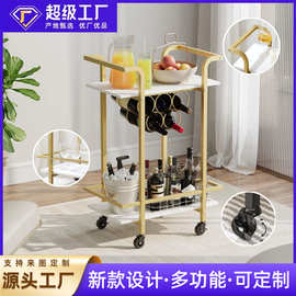 欧式金属餐车小推车移动商用酒店酒水车茶水蛋糕家用餐厅手推车