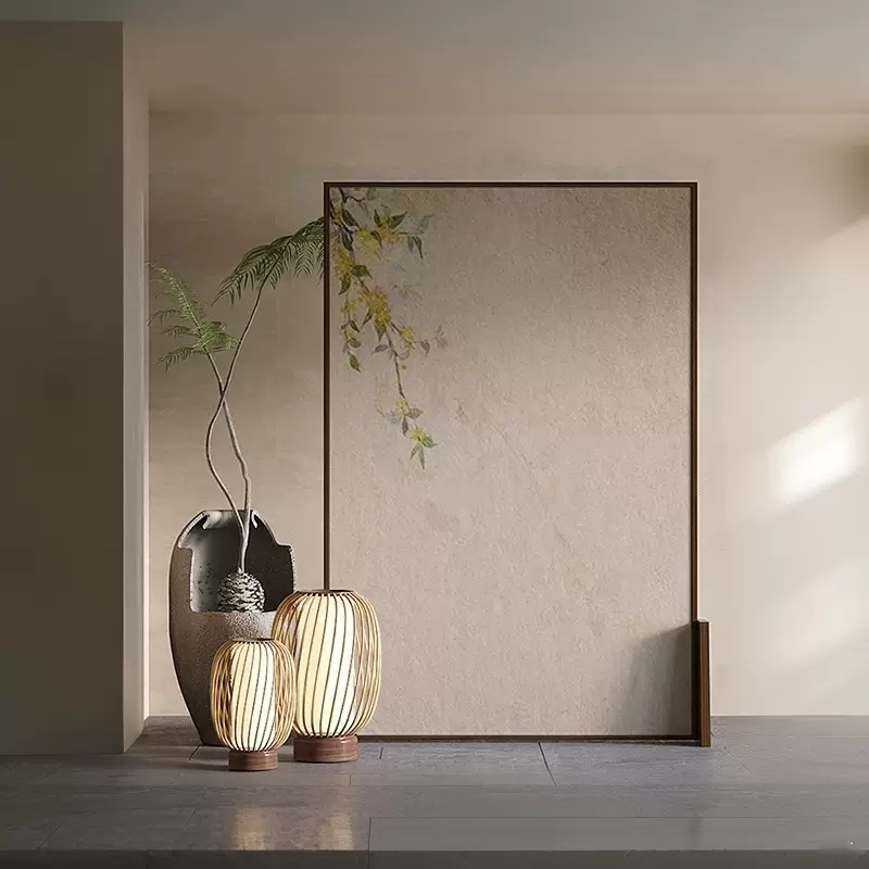 宋代美学中式禅意屏风隔断客厅玄关入户遮挡卧室装饰移动实木座屏