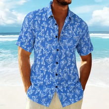 Men's Floral Print Short Sleeve Shirt &ndash;Breathable Beachwear
