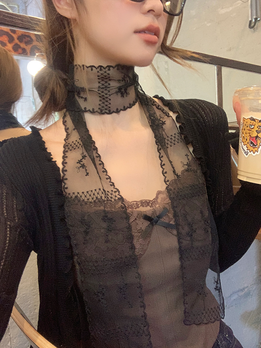 목 보호대 2#검은 꽃