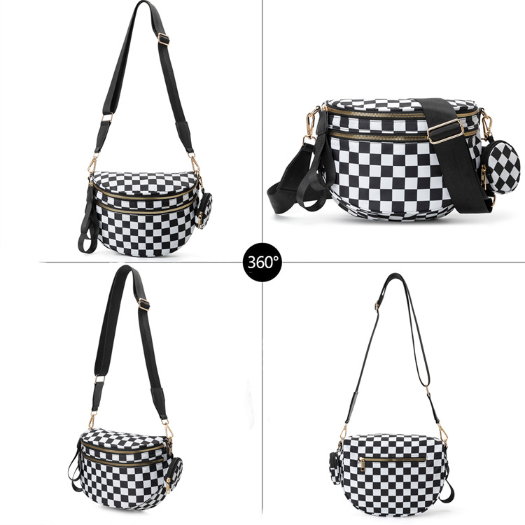Polyester Lining Material Zipper Closure Type Unisex Streetwear Leopard Polyester Waist Bags