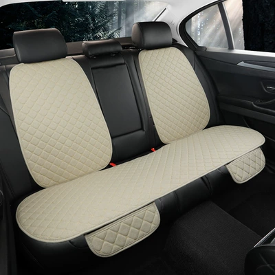 universal non-slip leaflet + backrest three-piece | Four Seasons Pad - rear-backrest-light-luxury-meters-linen