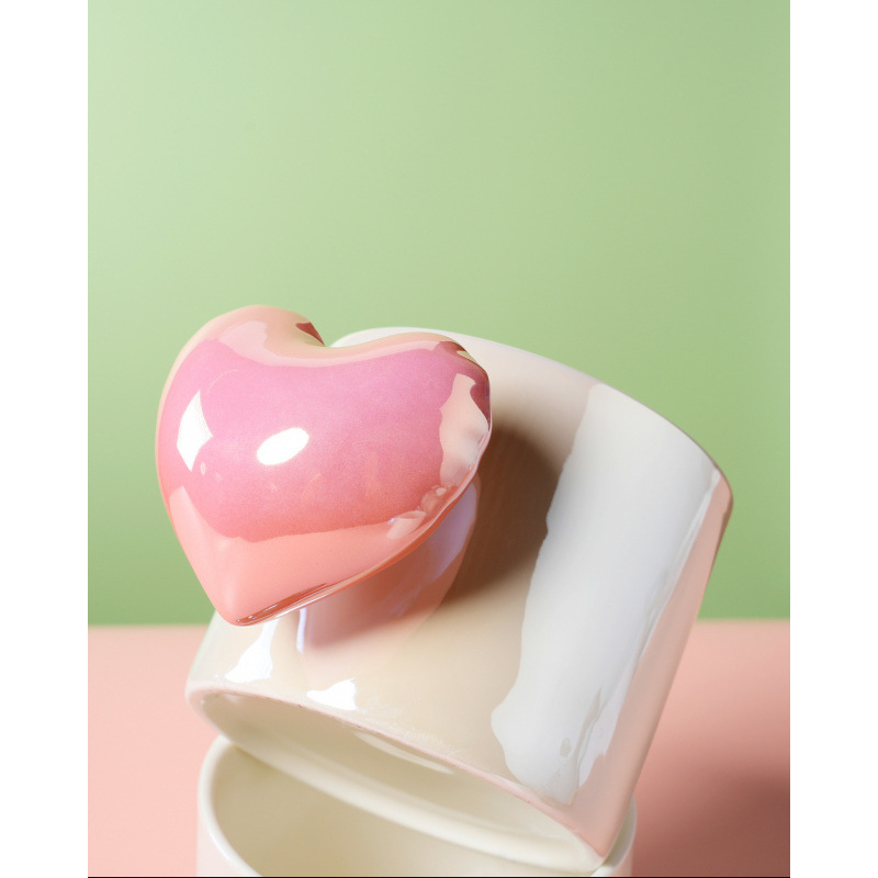 Pearl Light Dream Love Ceramic Maker Taza de agua creativa Taza de regalo de publicidad comercial en línea