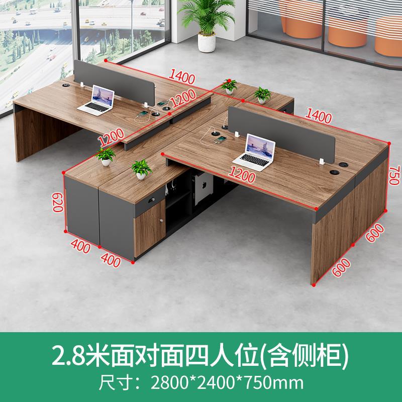 Escritorio de oficina del Personal Oficina simple finanzas modernas Estación de escritorio de cuatro asientos personal Tarjeta de escritorio y silla