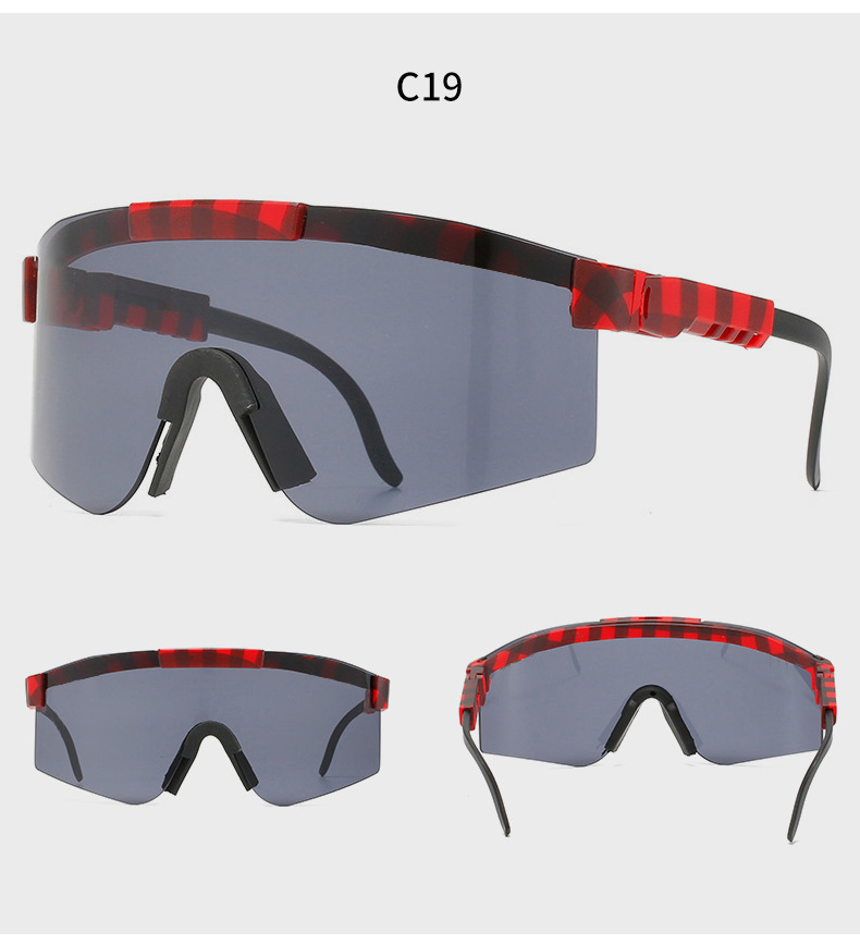 90g Weight Half Frame Glasses Structure Sunglasses Classification Tac, UV400 Protection Lens Material Biker Glasses Style Travel, Fishing Occasion All Seasons Season Unisex Gender Grey, Black Color Exaggerated Punk Streetwear Color Block Tac UV400 Protection Biker Half Frame Sports Sunglasses 25