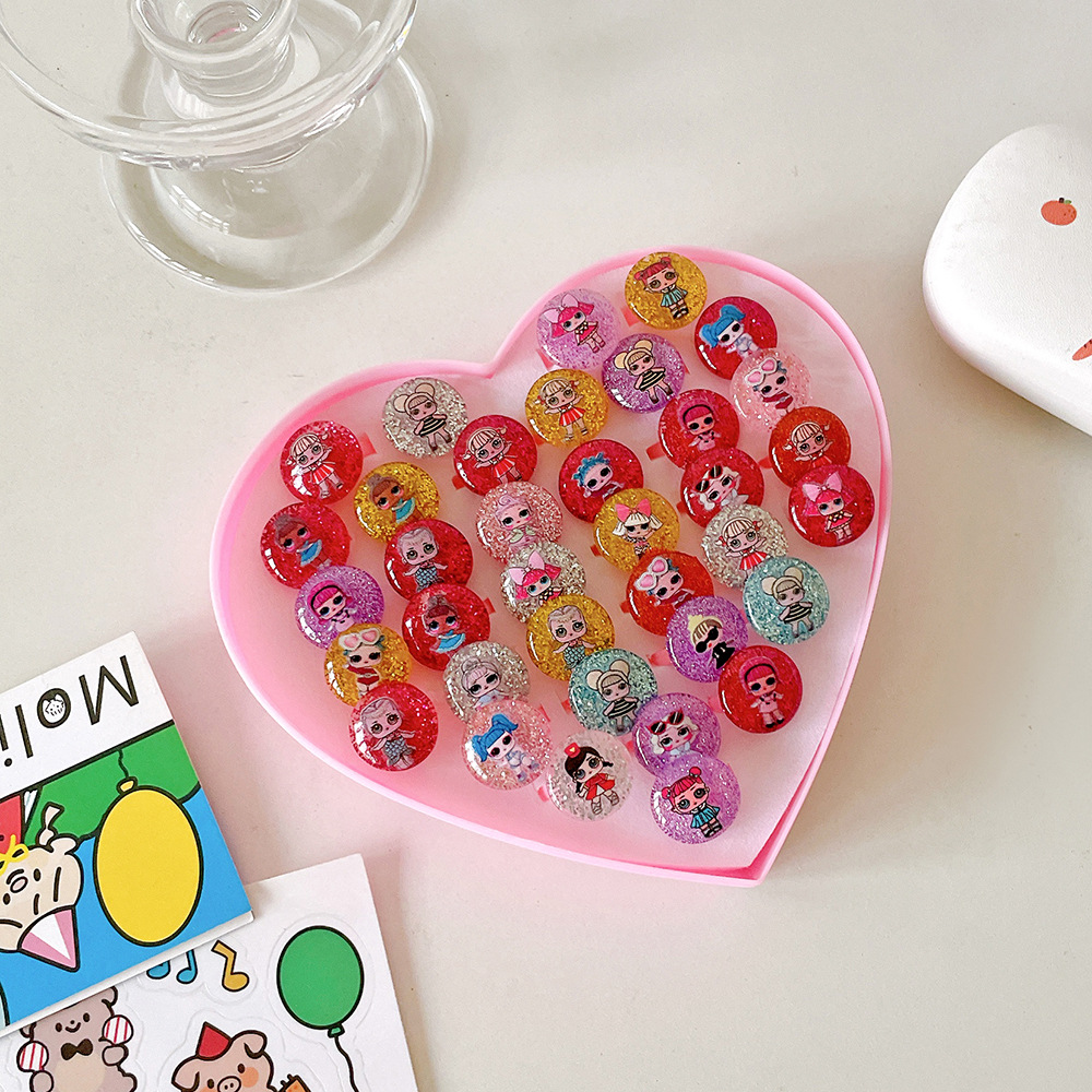 Nuevo anillo para niños sirena anillo para niños una caja de anillos de joyas para niñas juego de juguetes para niñas