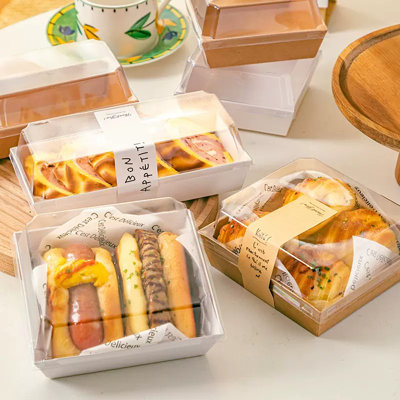 野餐盒一次性蛋糕盒三明治包装盒甜品西点面包蘸酱麻薯透明打包盒