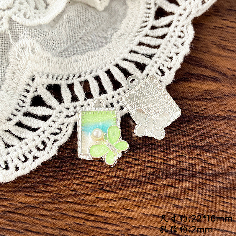 ハイエンドのレトロなフランスのモネの庭の油絵花蝶ペンダント diy ネックレスブレスレット耳ジュエリーアクセサリー|undefined