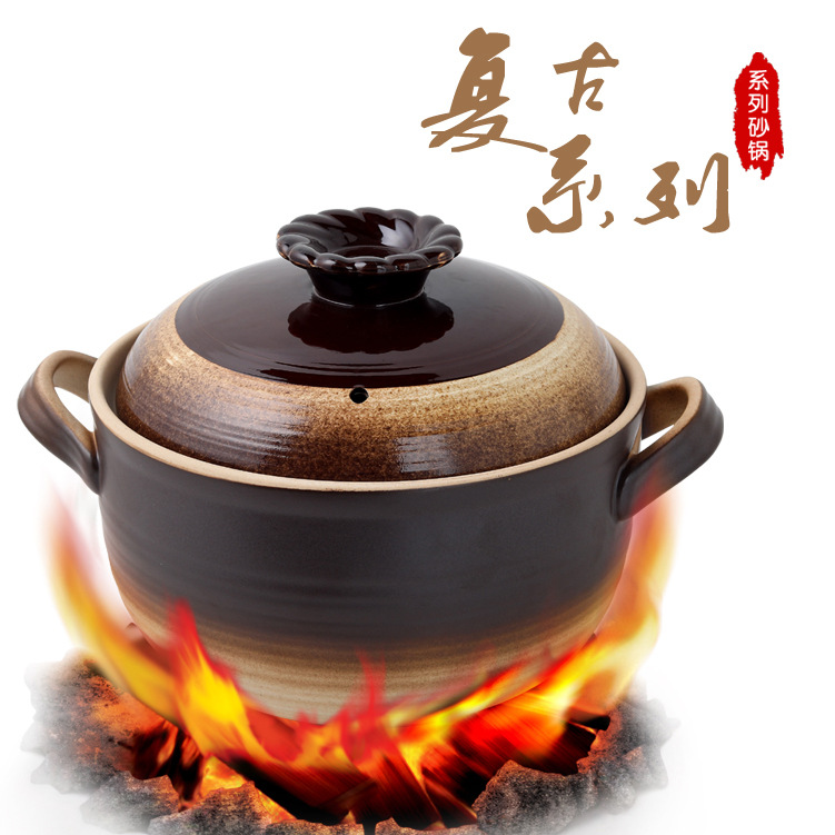 地摊货源高温耐热陶瓷汤锅沙锅 养生砂锅 锅煲陶瓷煲礼品LOGO