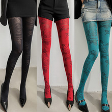 2025春夏新品个性月季暗花打底裤袜  性感潮流提花丝袜耐穿袜子女