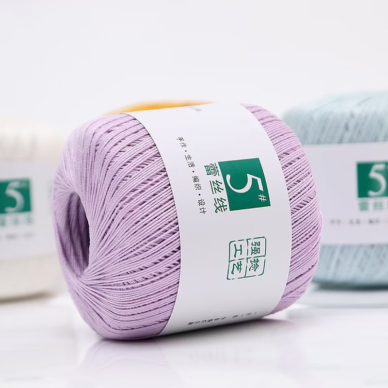 毛线批发蕾丝线5号蕾丝高捻钩针钩花线夏季爱尔兰线纯棉精编钩织