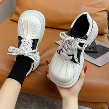 香港厚底贝壳头休闲鞋女2025春秋新款小个子百搭增高松糕乐福单鞋