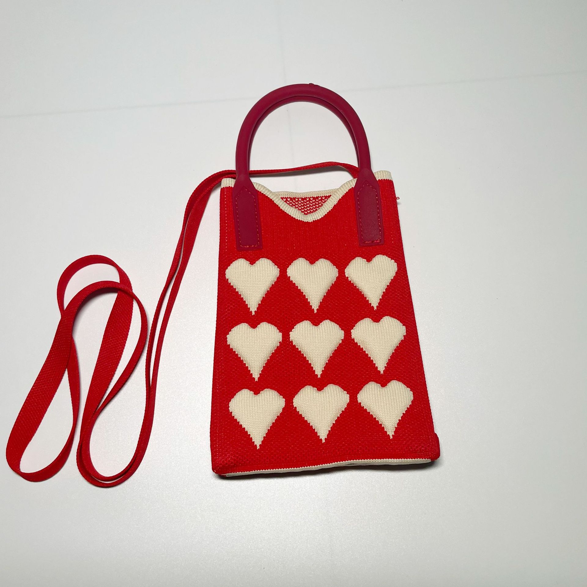 Bolsa de teléfono móvil Plaid bolsa de mensajero de las mujeres Mini pequeño bolso pequeño lindo ligero cuatro estaciones bolso de punto
