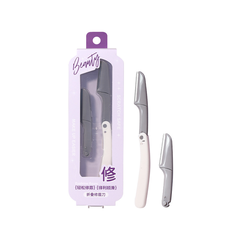 LMLTOP cuchillo de cejas plegable de acero inoxidable cuchillo de cejas intercambiable conjunto de cuchillo JJF05