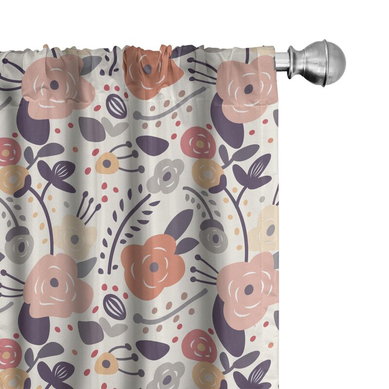 Cross-Border Retro Soft-Toned Abstract Floral Digital Print Curtains Exclusively for Amazon, Suitable for Bedroom and Living Room, Manufacturer