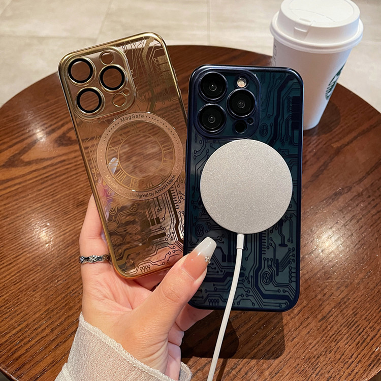Passer til iPhone 15 PROMAX kretskortmønster magnetisk sugekraft Huawei MATE60 Pro galvanisert telefondeksel_voghion.com