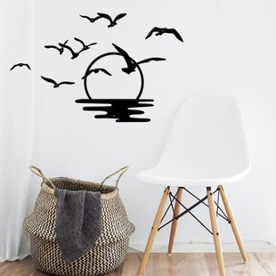 6-piece set of black bird group metal wall art, bird metal wall decoration modern metal wall art hanging living room bedroom
