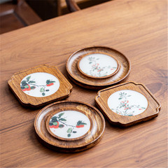 Insulating heavy bamboo drop plastic teapot coaster pot stand teacup holder tea set teapot stand Gongfu tea set teapot base teapot cushion dry brewing platform accessories