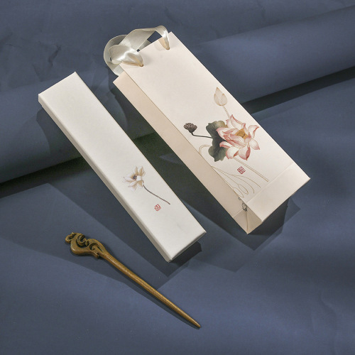 Chinese style retro packaging bag simple gift bag suitable for mahogany hairpin necklace long packaging bag wholesale