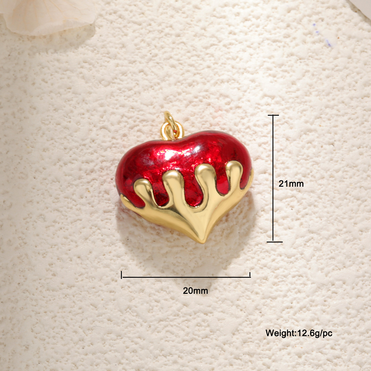 1 Pieza 20x21mm Cobre Perla Circón Forma De Corazón Colgante display picture 14