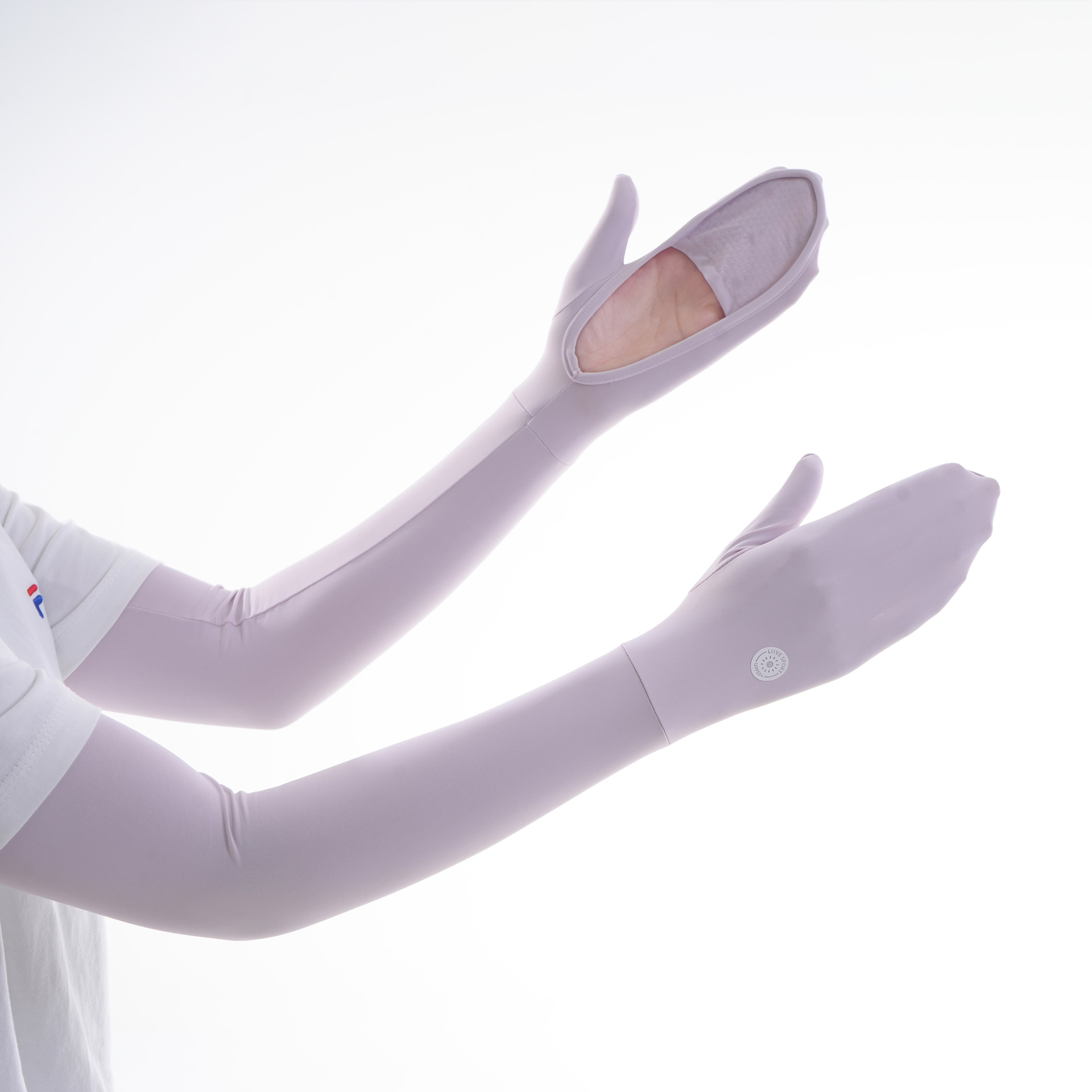 Protector solar mangas de hielo largas para mujer, seda de hielo de verano, protección UV, protección solar, protección solar, conducción, protector de manos, mangas de palma expuestas