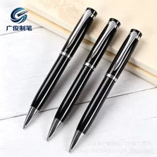 黑色商务经典金属圆珠笔重手感酒店广告金属笔展会送人logo企业