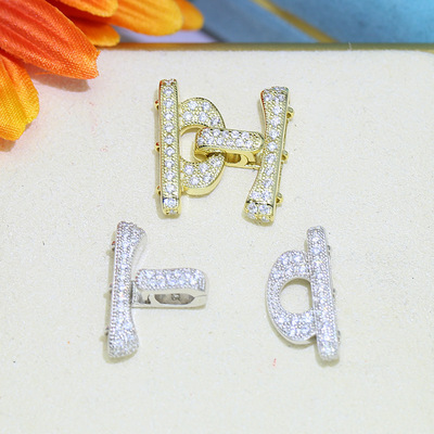 DIY配件 S925纯银新款精美三排扣 珍珠项链手链搭扣 连接饰品夹扣|ms