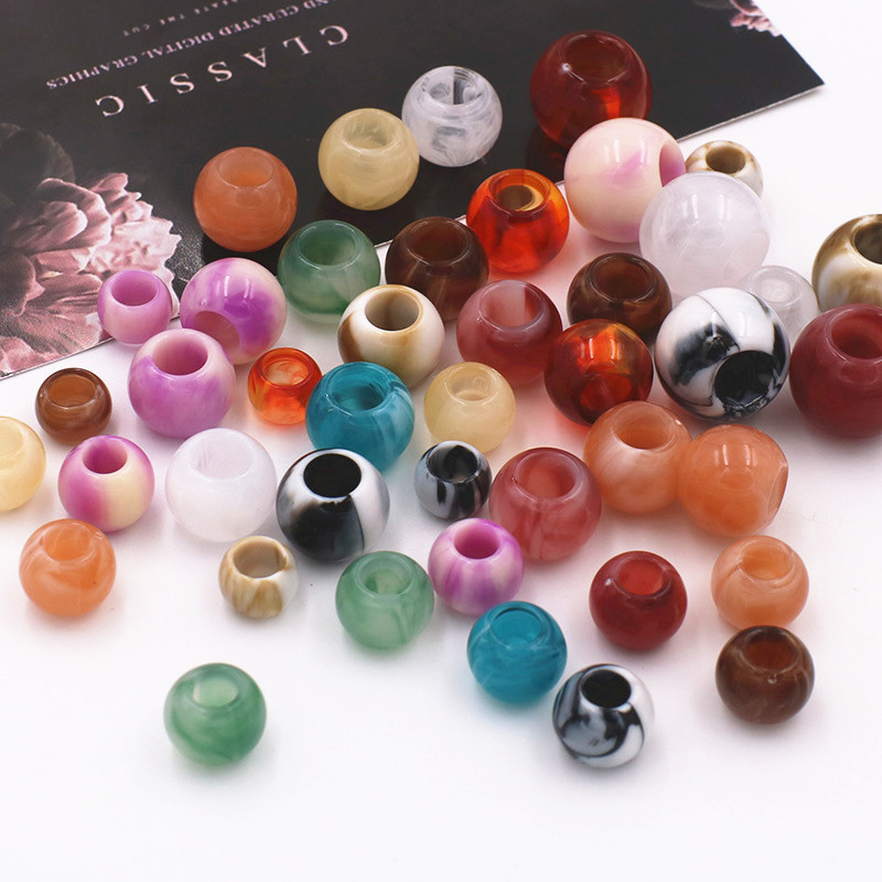 Acrylic two-color round beads jade
