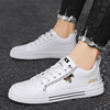 Small white shoes for leisure for leather shoes, footwear, breathable sneakers, European style, genuine leather, soft sole, internet celebrity