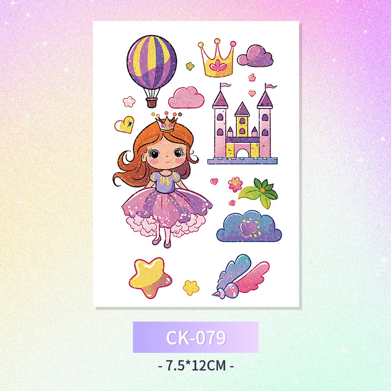 Glitter mariposa cara pegatinas tatuaje pegatinas hadas lavable impermeable de larga duración lindo unicornio ciervo Luna Estrella Planeta