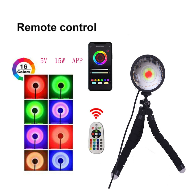 Граффити RGB закатное освещение с 16 цветами, пульт ДУ, 5V15WLED, цветная атмосфера, солнечный закат, свет