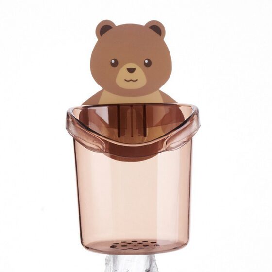 Wall-mounted Bear Storage Toothbrush Toilet Toothpaste Holder Punch-free Washing Cup Bathroom Washing Bear Storage Cup Holder