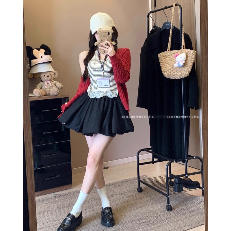 白色甜美减龄蓬蓬半身裙女装夏季高腰防走光裙裤花苞短裙a字裙子|undefined
