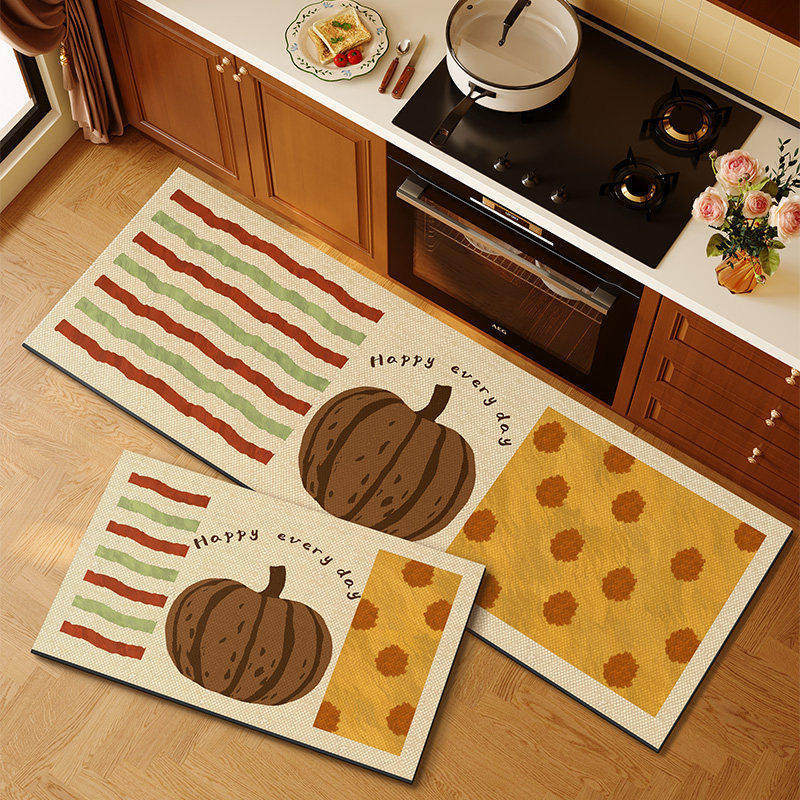 American retro cocina alfombra de suelo de absorción de agua alfombra de suelo de puerta de aceite dos piezas conjuntos de alfombra antideslizante resistente al desgaste fácil de cuidar