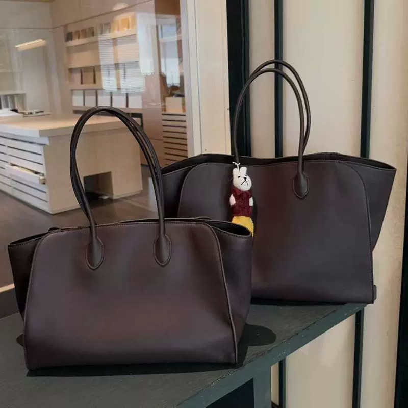 头层牛皮托特包新款潮流简约女包通勤牛皮长柄托特大容量手提包