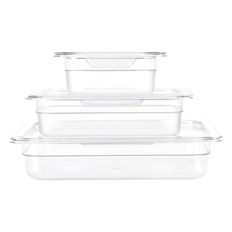 Rectangular tazón de acrílico de plástico PC partición cuenca picante olla caliente vitrina olla vegetal crisper