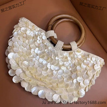 2025春夏新款高级感纯手工天然贝壳包仙女手提女包包小众包个性潮