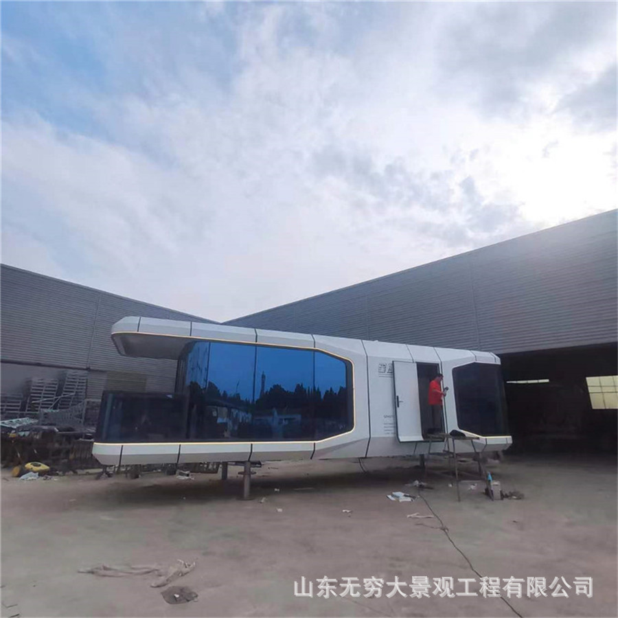 Gran estructura de aleación de aluminio de acero ligero hotel de lujo recorrido al aire libre camping B & B Baño de metal casa de vacaciones