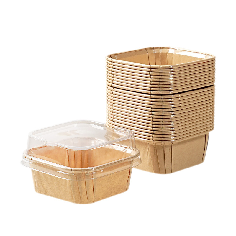 molde de cupcake desechable cuadrado con cubierta de papel de soporte de pan caja de embalaje de pasteles de jujube horno para hornear en el hogar