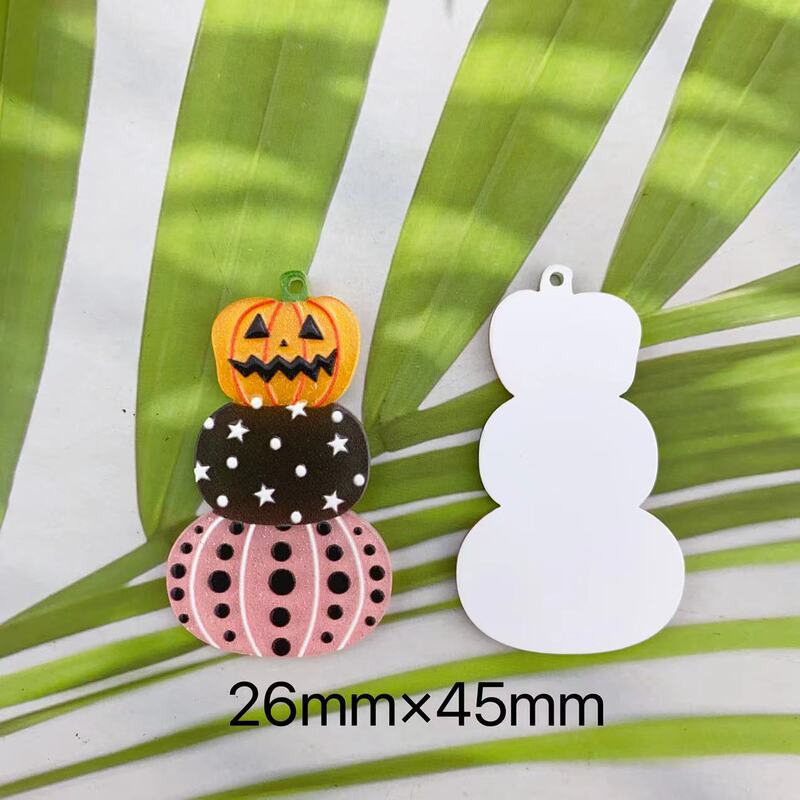 新型アクリルレリーフ幽霊かぼちゃハロウィーンシリーズペンダントDIYキーホルダーペンダントアクセサリー|undefined