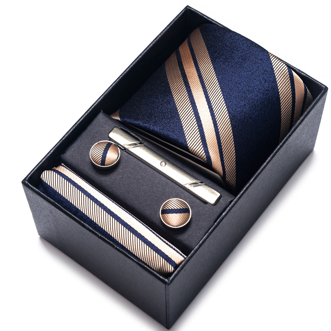 Set de Caja de Regalo con Corbata de Negocios para Hombre de Rayón Jacquard para Boda