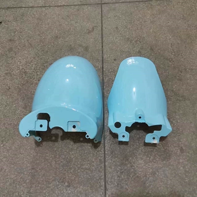Motorcycle Fender | Emma Little Sheep, Yadi electric vehicle - light-pink-blue-small-turtle-king-front-mudguard-comes-with-installation-screws