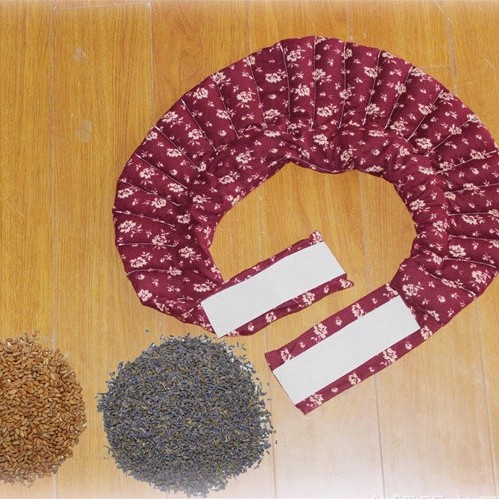 Cross-Border U-Shaped Pillow, Hot and Cold Compress Pillow, Lumbar Pillow, Spa Pillow Filled with Wheat or Buckwheat, Flaxseed, Lavender, and Clay Pellets
