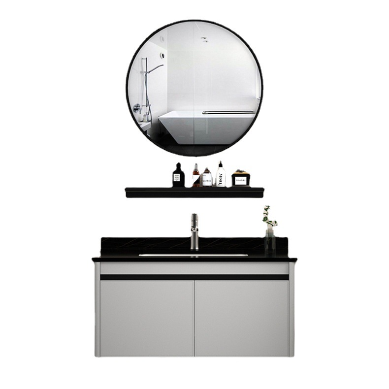 Placa de roca espacio de aleación de aluminio gabinete de baño combinación baño lavabo baño Baño mueble de baño lavabo integrado