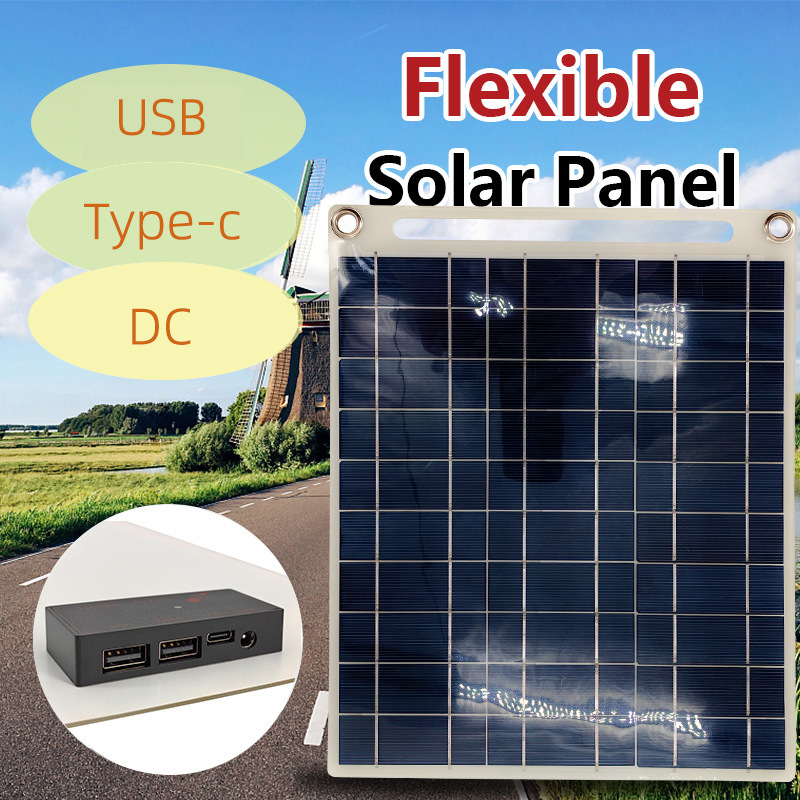 多晶硅20W 18V12V5V太阳能板 小型光伏发电系统 跨境热销背包发电