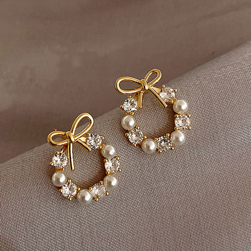 Korean Small Bow Earrings New Trendy Internet Celebrity Fashion Versatile Stud Earrings for Women Wholesale Korean Small Bow Earrings New Trendy Internet Celebrity Fashion Versatile Stud Earrings for Women Wholesale