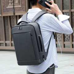 Cross-border new business computer backpack for men, expandable large capacity, water-resistant, student school bag, business dual-shoulder bag