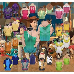 Cross-Border New American Cartoon Frozen Series Toy Story 3D Digital Printing Hooded Sweatshirt Cos Peripherals