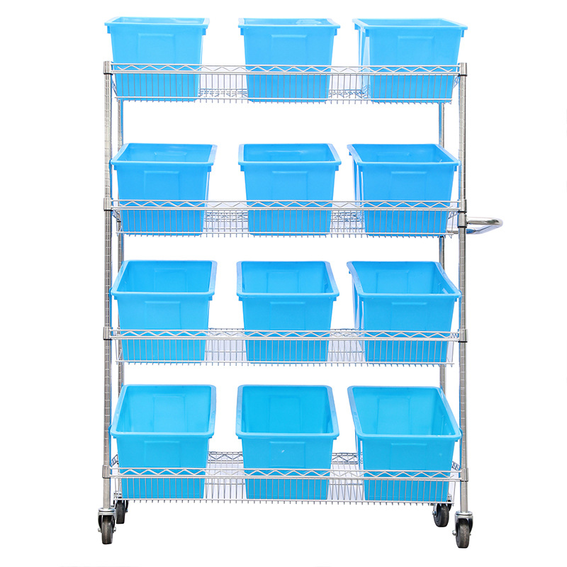 Manufacturer wholesale simple installation flat trolley diagonal pocket logistics sorting special picking truck