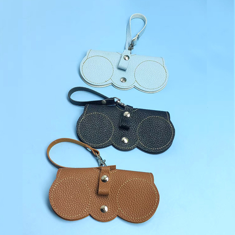 PU Leather Sunglasses Storage Box Portable Strap Glasses Holder Sunglasses Storage Bag Fashionable Glasses Bag